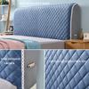 ZZYK Headboard Slipcover Stretch Bed Headboard Cover Solid Color Dustproof Cover Thicken Cotton Fabric Bed Head Cover Suitable All Kinds of Headboards,Blue,47"/120cm view 2