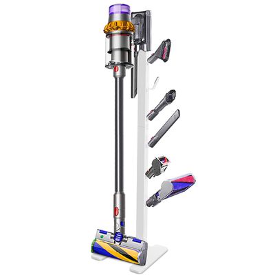 XIGOO Storage-Stand-Docking-Station-Holder Compatible with V15 Detect V11 V10 V8 V7 V6 Cordless Vacuum Cleaners, Stable Metal Organizer Rack(White, 6 Hooks)