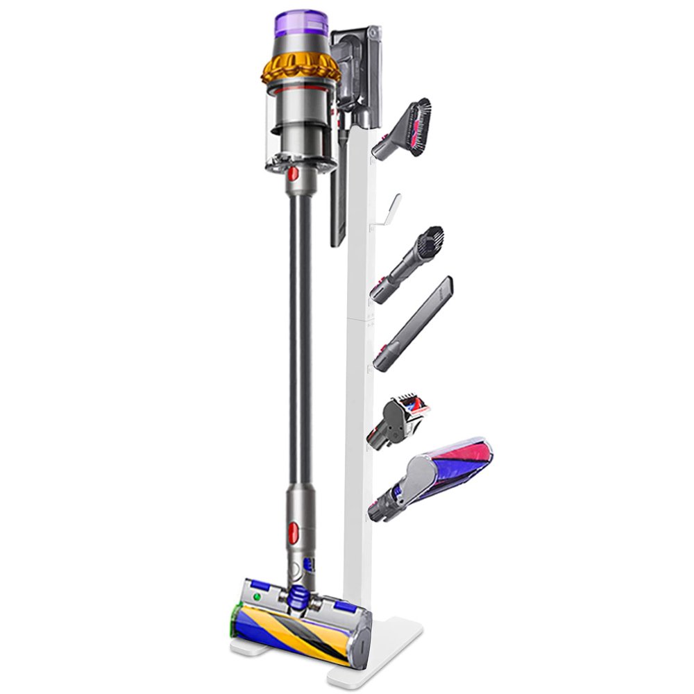 XIGOO Storage-Stand-Docking-Station-Holder Compatible with V15 Detect V11 V10 V8 V7 V6 Cordless Vacuum Cleaners, Stable Metal Organizer Rack(White, 6 Hooks)