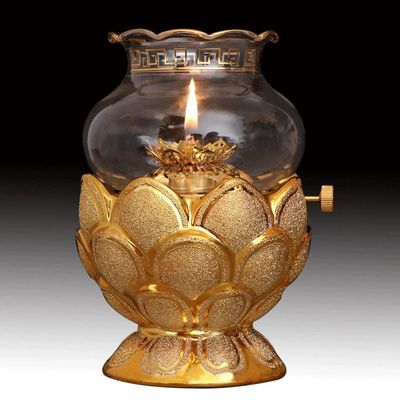 15cm Household Buddha Ceramic Oil Lamp Lamp Windproof Butter Lamp Buddhist Supplies