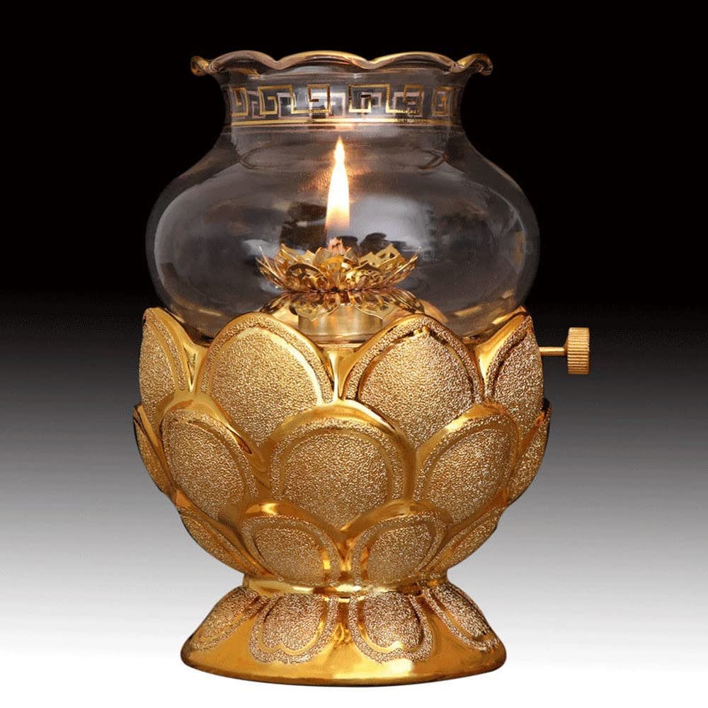 15cm Household Buddha Ceramic Oil Lamp Lamp Windproof Butter Lamp Buddhist Supplies