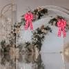 2Pack Large Red Pink Heart Burlaop Bows Love Printed Valentine's Day Wreath Bow Gift Bows Tree Topper for Valentine's Day Wedding Mother's Day Front Door Wreath Home Outdoor Decorations view 4