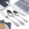 72 Pieces Gorgeous Silver Flatware Sets, Heavy Tableware Antique Silver Flatware Set, 18/10 Stainless Steel Cutlery, Antique Silver-plated Cutlery Set for 18 (72pcs, silver) view 3