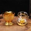 15cm Buddhist Lotus Windproof Oil Lamp Buddha Butter Lamp Temple Supplies Decorate view 3
