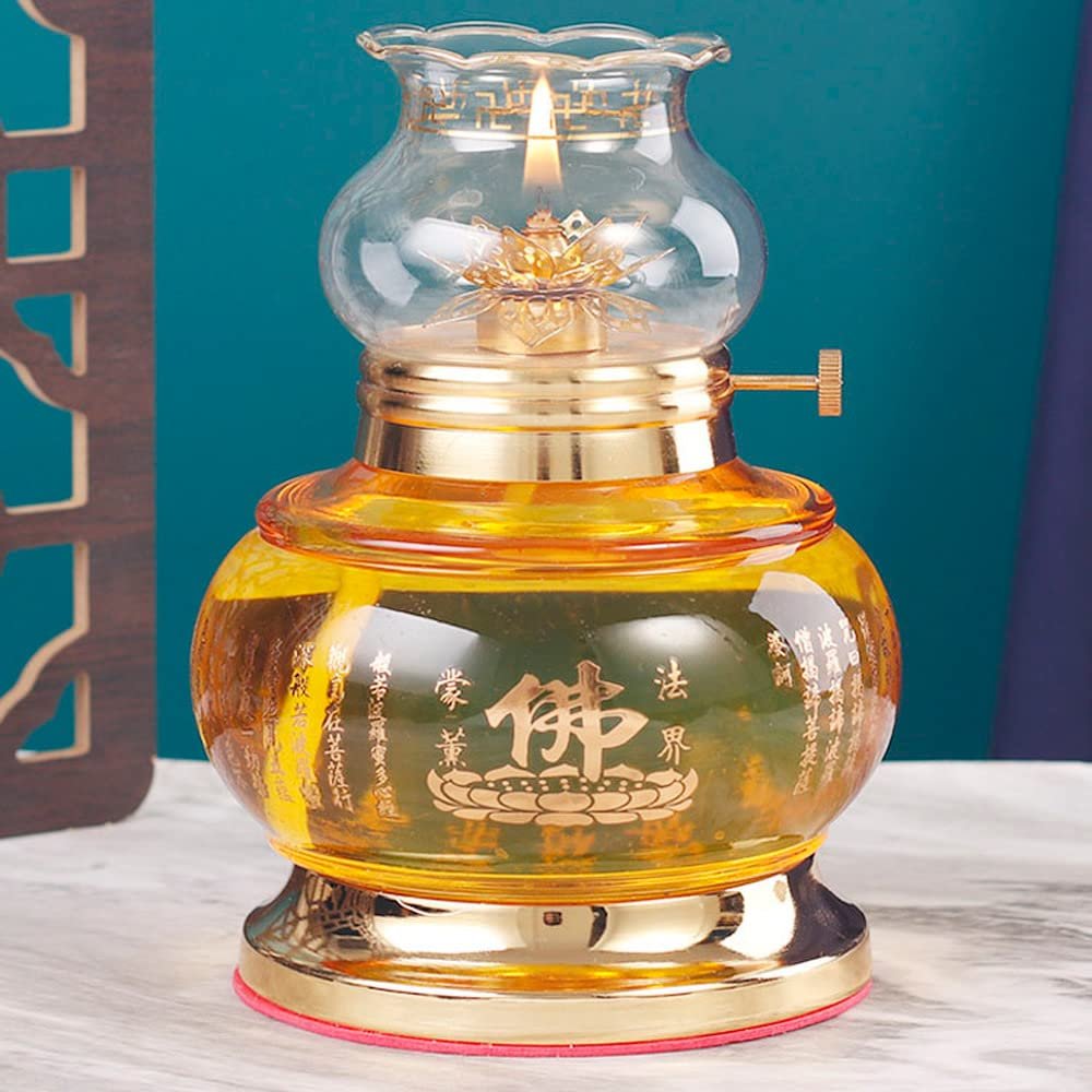 17cm Heat Resistant Butter Lamp Buddha Windproof Oil Lamp Household Buddhism Supplies