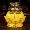 14.5cm Buddha Oil Lamp Ceramic Lotus Windproof Light Butter Lamp Buddhist Supplies view 2
