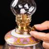 24.8cm Ceramic Lotus Lamp Windproof Butter Lamp Glass Oil Lamp Buddha Household Lamps view 3
