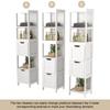 HOMEFORT Bathroom Storage Cabinet, Slim Tall Cabinet, Narrow Floor Cabinet Organizer, Wooden Linen Tower with 2 Drawers and 3 Shelves, Freestanding Cupboard White view 4