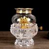 Lithx Lotus Lamp Oil Lamps for Indoor Use, Crystal Glass Lotus Light Holder Lantern Kerosene Lamp Home Buddha Front Lights Buddhism Home Temple Supplies (Color : Clear) view 1