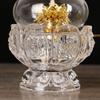 Lithx Lotus Lamp Oil Lamps for Indoor Use, Crystal Glass Lotus Light Holder Lantern Kerosene Lamp Home Buddha Front Lights Buddhism Home Temple Supplies (Color : Clear) view 2