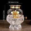 Lithx Lotus Lamp Oil Lamps for Indoor Use, Crystal Glass Lotus Light Holder Lantern Kerosene Lamp Home Buddha Front Lights Buddhism Home Temple Supplies (Color : Clear) view 3