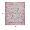GLN Rugs Traditional Collection - Machine Washable Area Rug, Traditional Washable, Non Slip, Low Pile Chenille Rug, Living Room, Bedroom, Kitchen Rug (3' x 5' Pink/Blue/Multicolor) view 2