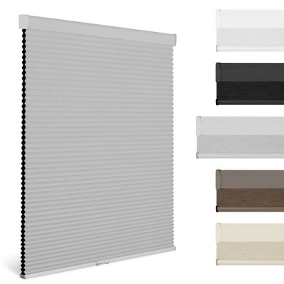 BERISSA Blackout Cordless Cellular Blinds Honeycomb Shades for Windows Color-Matched Easy to Install Shade for Window, Bedroom, Office,Blackout Gray,25" W x 64" H