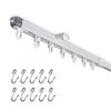 SOLOKOS Telescopic Ceiling Mount Curtain Track System 33 to 59 inch Adjustable Room Divider Track Set (33-59") White view 1