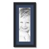 ArtToFrames 6x18 inch Satin Black Picture Frame with 2 Inch Single Midnight Blue Mat, SingleMat-FRBW26079-6x18-837 view 1