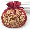 10pcs Custom Chinese Style Lucky Silk Brocade Jewelry Bag Gift Pouch Coin Pocket Sachet Drawstring Candy Packaging Wedding Party Favor (Burgundy) view 1