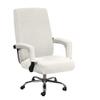 3pcs Universal Chair Cover with 2 armrests Office Computer Chair Cover 100% Polyester Fiber Elastic Washable Removable,White,Large view 1