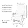 3pcs Universal Chair Cover with 2 armrests Office Computer Chair Cover 100% Polyester Fiber Elastic Washable Removable,White,Large view 2
