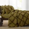 3 Piece Cross Diamond Ruffle Duvet Cover with Zipper & Corner Ties 1000 Thread Count 100% Egyptian Cotton Premium Hotel Class Decorative Bedding Luxurious Quality (Grand King 104'' x 90'', Taupe) view 1