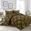 3 Piece Cross Diamond Ruffle Duvet Cover with Zipper & Corner Ties 1000 Thread Count 100% Egyptian Cotton Premium Hotel Class Decorative Bedding Luxurious Quality (Grand King 104'' x 90'', Taupe) view 2