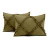 3 Piece Cross Diamond Ruffle Duvet Cover with Zipper & Corner Ties 1000 Thread Count 100% Egyptian Cotton Premium Hotel Class Decorative Bedding Luxurious Quality (Grand King 104'' x 90'', Taupe) view 3
