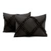 5 Piece Cross Diamond Ruffle Duvet Cover with Zipper & Corner Ties 1000 Thread Count 100% Egyptian Cotton Premium Hotel Class Decorative Bedding Quality (Oversized King 120" x 98", Dark Grey) view 3