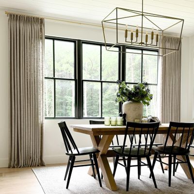 TWOPAGES Pinch Pleated Curtain 120 Inches Long Taupe Grey Faux Linen Textured Curtain for Track System, Lined Light Filtering Drape (1 Panel, 52W x 120L)