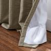 TWOPAGES Pinch Pleated Curtain 120 Inches Long Taupe Grey Faux Linen Textured Curtain for Track System, Lined Light Filtering Drape (1 Panel, 52W x 120L) view 4