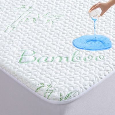 GOONIK Twin XL Mattress Protector for College Dorm Room Essentials, Back to School Breathable Bamboo Viscose Waterproof Twin Extra Long Size Mattress Pad Cover with 6-16 inches Deep Pocket