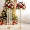 35.4in Tall Metal Wedding Vases for Centerpieces: Set of 2 Flower Stands with Acrylic Crystals, Elegant Table Centerpiece Chandelier Stands for Birthday Party Dinner Event Christmas Wedding Home Dcor view 4