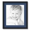 ArtToFrames 15x17 inch Satin Black Picture Frame with 2 Inch Single Delft Blue Mat, SingleMat-FRBW26079-15x17-885 view 1