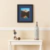 ArtToFrames 15x17 inch Satin Black Picture Frame with 2 Inch Single Delft Blue Mat, SingleMat-FRBW26079-15x17-885 view 3
