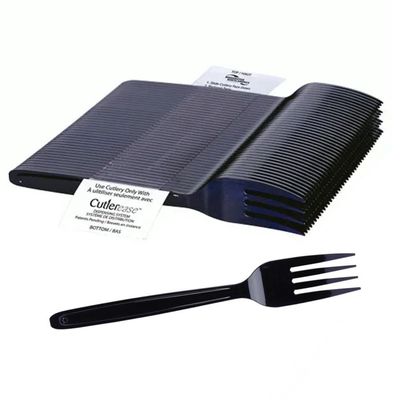 WNA Cutlerease Black Plastic Fork Refill, Bulk Pack of 960 Forks, For Use With Cutlerease Dispensing System, Polystyrene Disposable Cutlery, Made in the USA