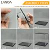 LASOA Acrylic Display Case for Collectibles with LED Light, Alternative Glass Display Box with Black Base and Lid, Self-Assembly Clear Storage Showcase for Memorabilia (9.8x7.9x9.8inch;25x20x25cm) view 4