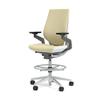 Steelcase Gesture 442 Stool Chair - Cogent: Connect Malt Fabric, Wrapped Back, Light on Light Frame, Polished Aluminum Base view 1