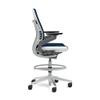 Steelcase Gesture 442 Stool Chair - Cogent: Connect Malt Fabric, Wrapped Back, Light on Light Frame, Polished Aluminum Base view 3