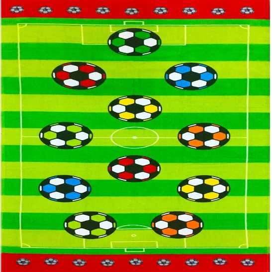 YIFONTIN Kids Beach Towel Super Soft Absorbent Throw Blanket 24X48 inch 100% Cotton for Kids Swimming Bath Camping, Soccer Green Stripes.