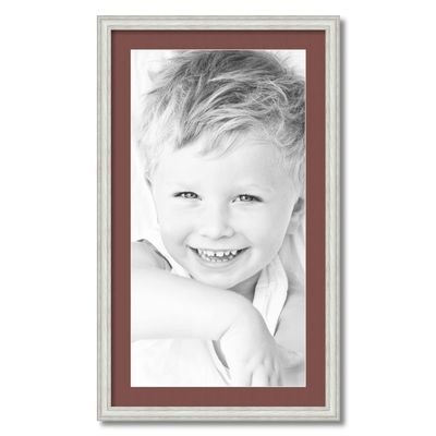 ArtToFrames 15x29 inch Off White Wash on Ash Picture Frame with 2 Inch Single Brique Mat, SingleMat-0151-59504-475-15x29-760