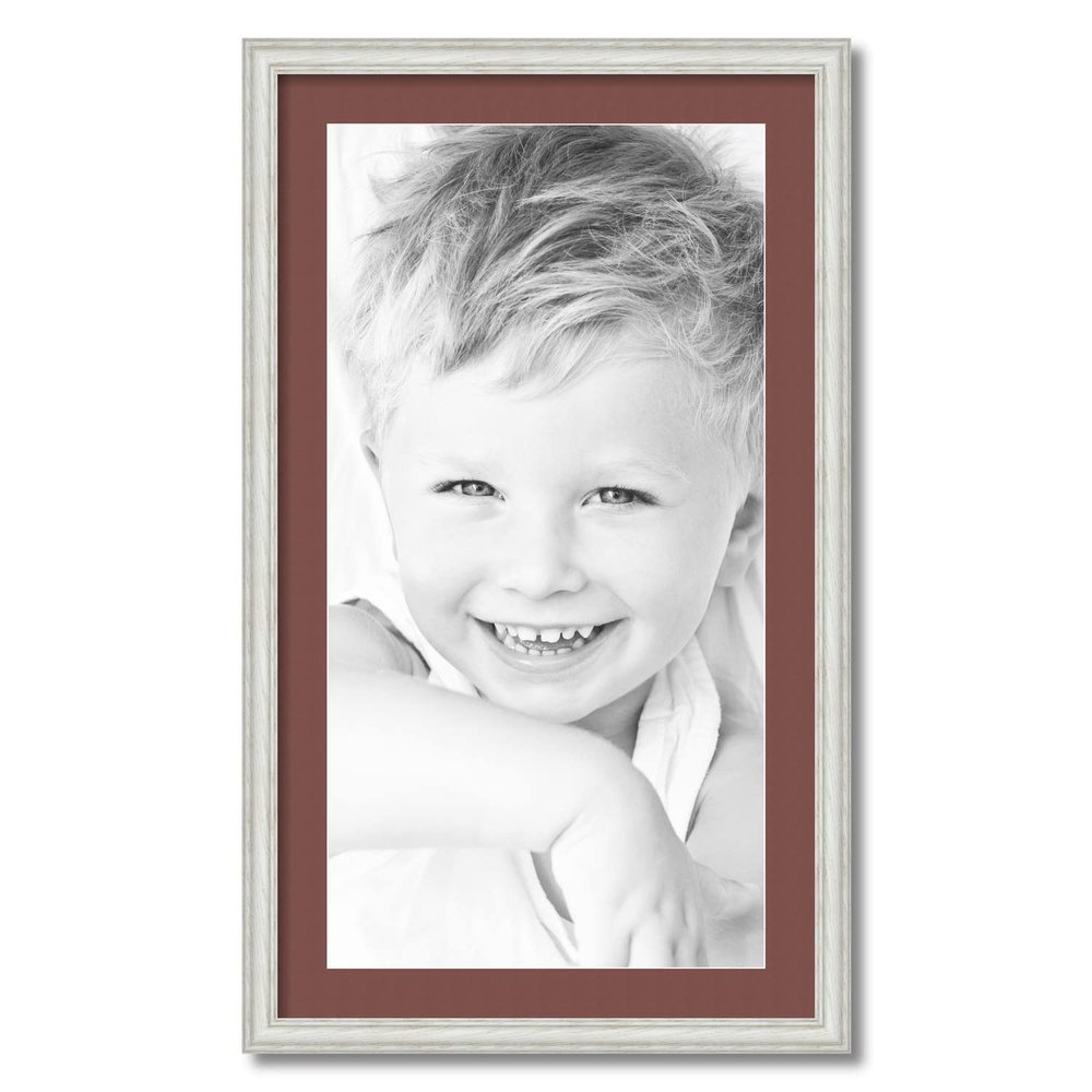 ArtToFrames 15x29 inch Off White Wash on Ash Picture Frame with 2 Inch Single Brique Mat, SingleMat-0151-59504-475-15x29-760