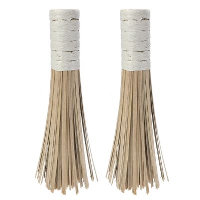 Cabilock Japanese Wok 2Pcs Kitchen Cleaning Brush Frying Pan Brush with Handle Traditional Pot Cleaning Brush Cleaning Whisk Tools for Chinese Wok Cleaning Scrubber