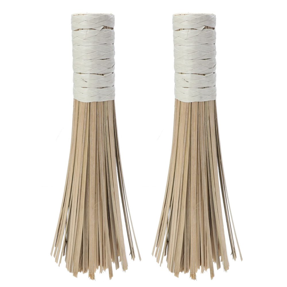 Cabilock Japanese Wok 2Pcs Kitchen Cleaning Brush Frying Pan Brush with Handle Traditional Pot Cleaning Brush Cleaning Whisk Tools for Chinese Wok Cleaning Scrubber