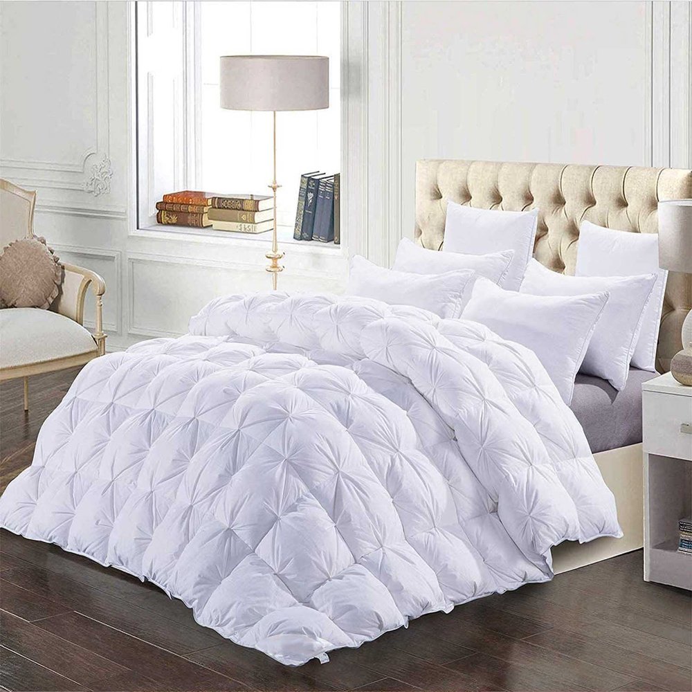 XQKXHZ Double Size Duvet, Luxurious White Goose Feather & Down Quilt, 95% Down Filling King Size Bed Duvet, All Seasons Warmth and Breathable Down Comforters, Cotton Shell, White - 200x230cm- 3kg