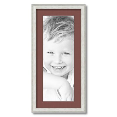 ArtToFrames 8x22 inch Off White Wash on Ash Picture Frame with 2 Inch Single Brique Mat, SingleMat-0151-59504-475-8x22-760