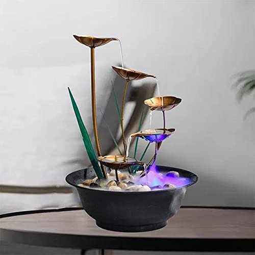 Minimalist Water Fountains Indoor Waterfall Fountain Tabletop Water Fountain Flowing Water Waterfall Feng Shui Home Decoration (D)