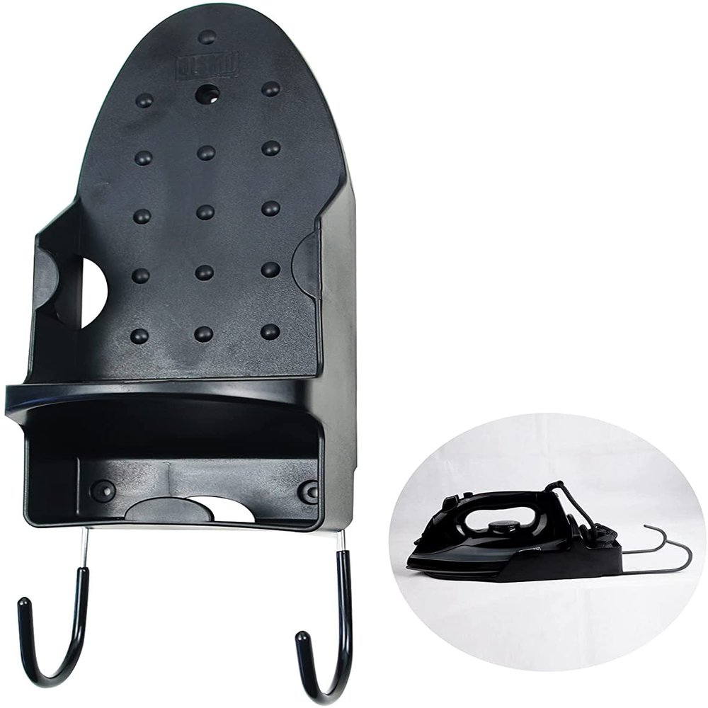 CareforYou Iron Board Holder Wall Mount Iron Board Hanger with Heat Resistant Iron Rack and Hooks for Ironing Board - for Max 5.1 Inch Width