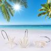 Seashell Shower Curtain Hooks12PCS Anti Rust Decorative Resin Hooks for Bathroom, Baby Room, Bedroom, Living Room Decor (White Seashell) view 3