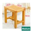 LJYT Wooden Bathing Seat BenchSquare Shower Stool for Bathroom Anti-Slip Bathtub Chair Curved Design Wood Color Bath Stools for Senior, Handicap Spa Sauna Bench view 2
