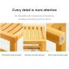 LJYT Wooden Bathing Seat BenchSquare Shower Stool for Bathroom Anti-Slip Bathtub Chair Curved Design Wood Color Bath Stools for Senior, Handicap Spa Sauna Bench view 3