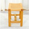 LJYT Wooden Bathing Seat BenchSquare Shower Stool for Bathroom Anti-Slip Bathtub Chair Curved Design Wood Color Bath Stools for Senior, Handicap Spa Sauna Bench view 4