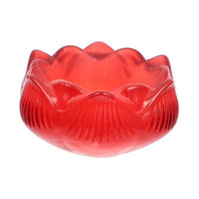 2pcs Lotus Candle Holders Crystal Lotus Candle Tealight Holders Night Light for Dining Table Wedding Red